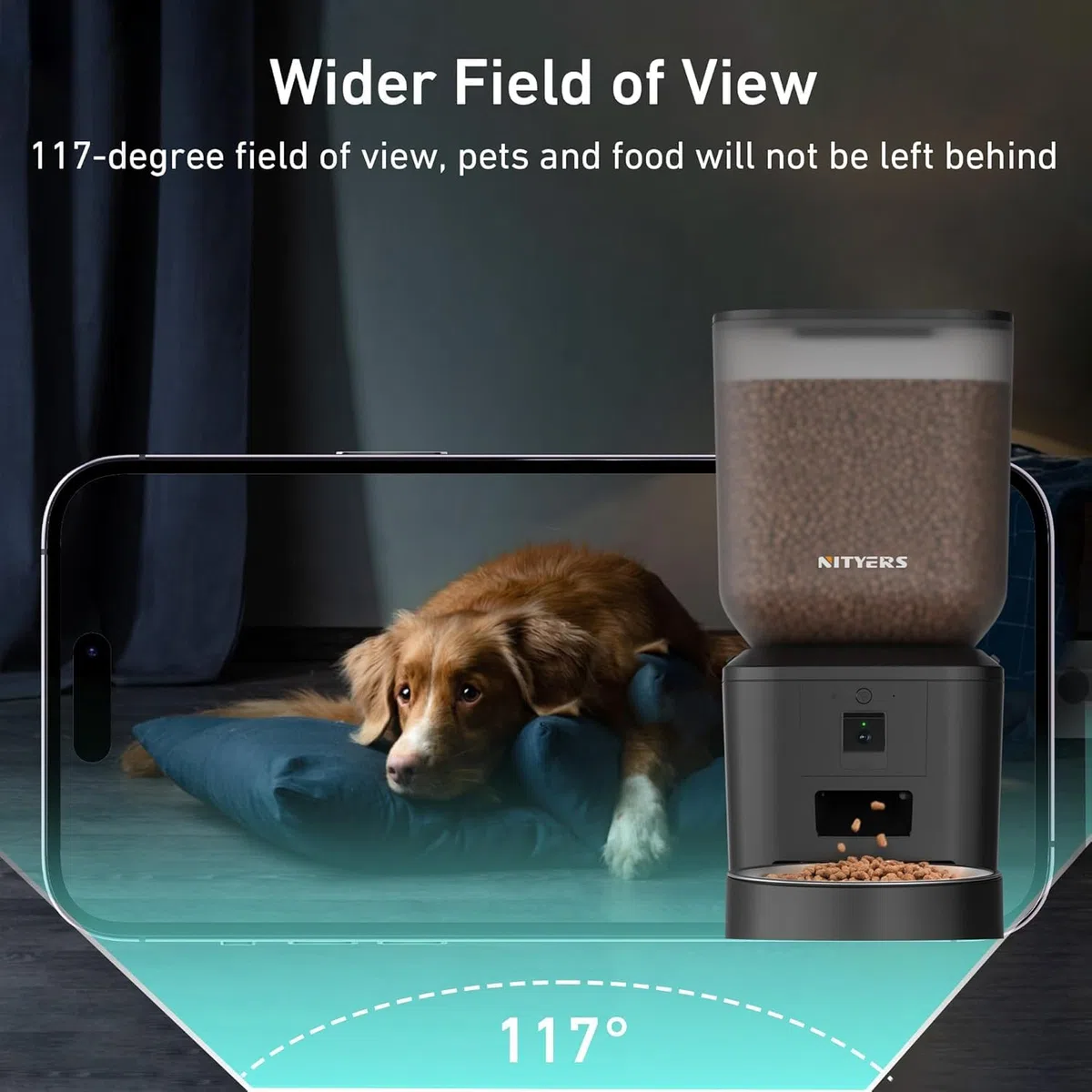 Comedero automático para Perros y Gatos con cámara y WiFi: 8L/34 Tazas, visión Nocturna 1080P, WiFi 2.4 y 5G, conversación bidireccional, grabación de Voz de 10 Segundos, dispensador de Alimentos