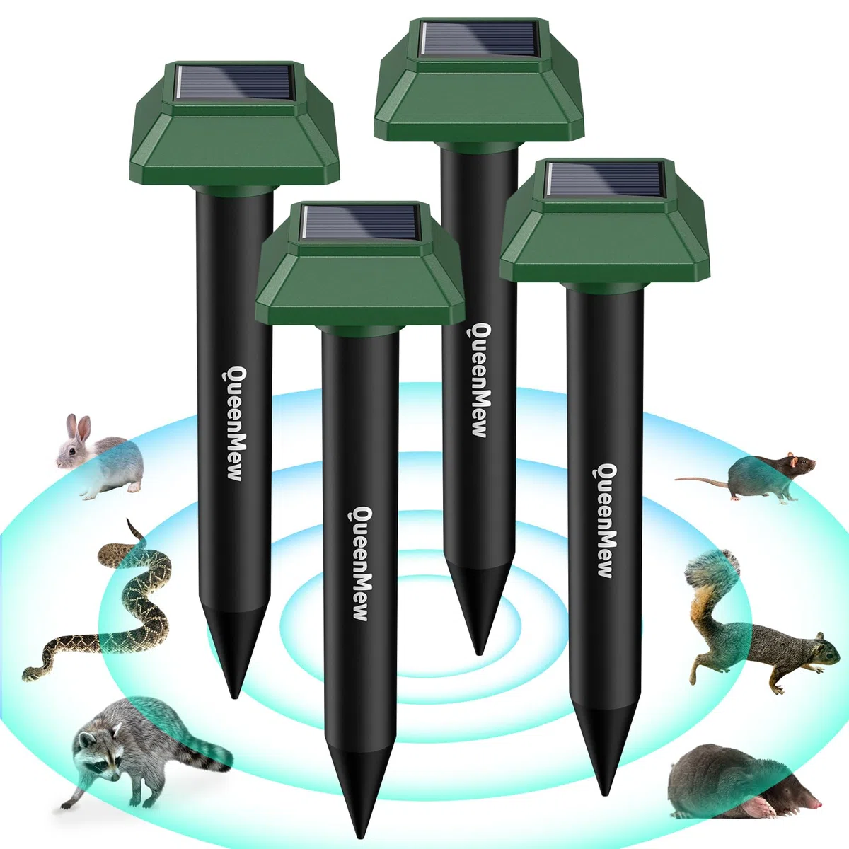 Repelente de Gatos,4 Pick disuasión Solar ultrasónico,3600spt Ultrasónico Ahuyentador de Perros,IPX66 Ahuyentador Gatos,Repelente Ultrasónico para Ratones Cucarachas antiplagas enchufables para jardín