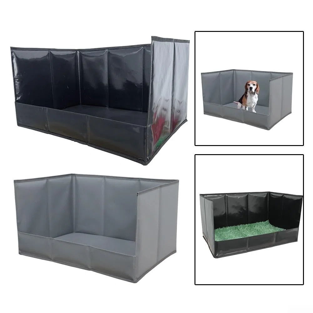 Soporte Plegable Impermeable para Almohadilla para orina de Perro con Paredes Altas, Bandeja para Orinal Interior fácil de Limpiar para Perros pequeños y medianos (Negro XL)