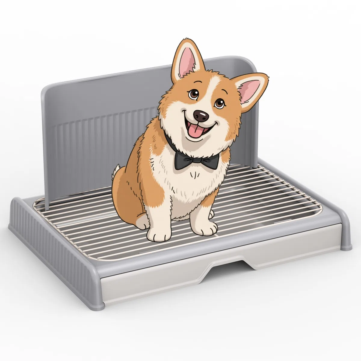 Bandeja para orinal para perros con pared alta, soporte para almohadilla de orina de 23.62 x 18.5 pulgadas, caja de arena para mascotas, soporte de entrenamiento de malla para cachorros y perros de