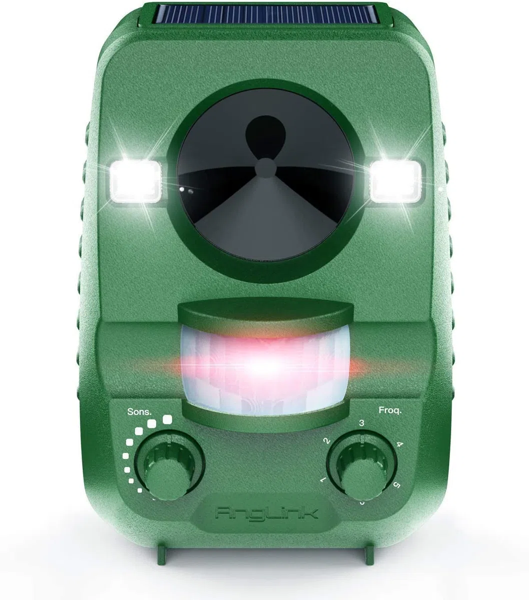 Ultrasonidos Ahuyentador Solar Gatos - Repelente Energía Anti Animales Ahuyentar Exterior Trampa Ultrasonico Perros IPX44 Impermeable 5 Modos Espanta Animales para Jardin