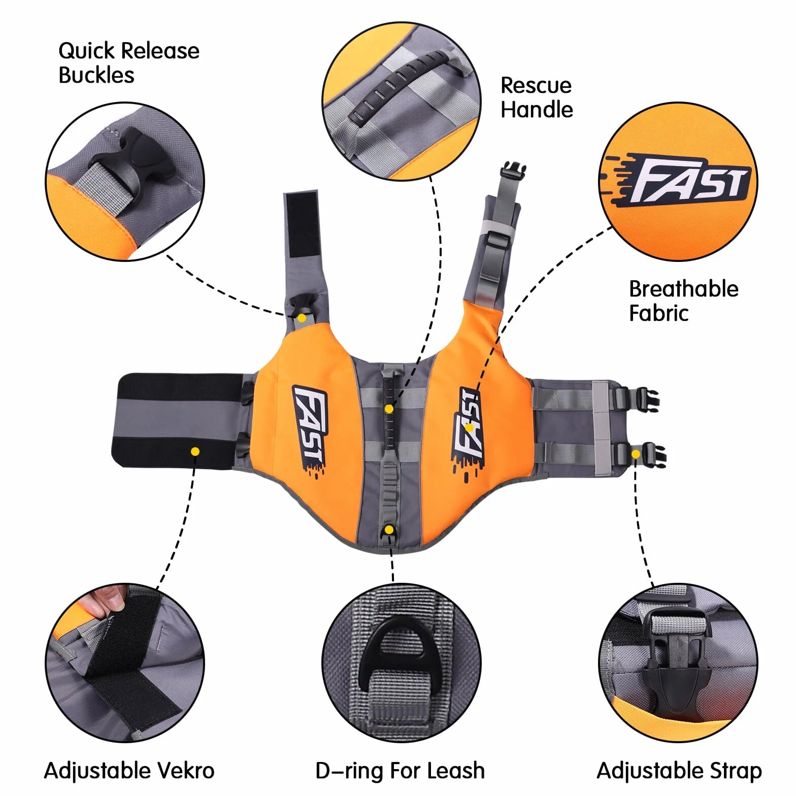 Chaleco Salvavidas Deportivo para Perros Bright Colors,Traje de Baño para Perro,Chaleco Flotante Ajustable con Asa de Rescate para Perros Pequeños,Medianos y Grandes,Verde,XL