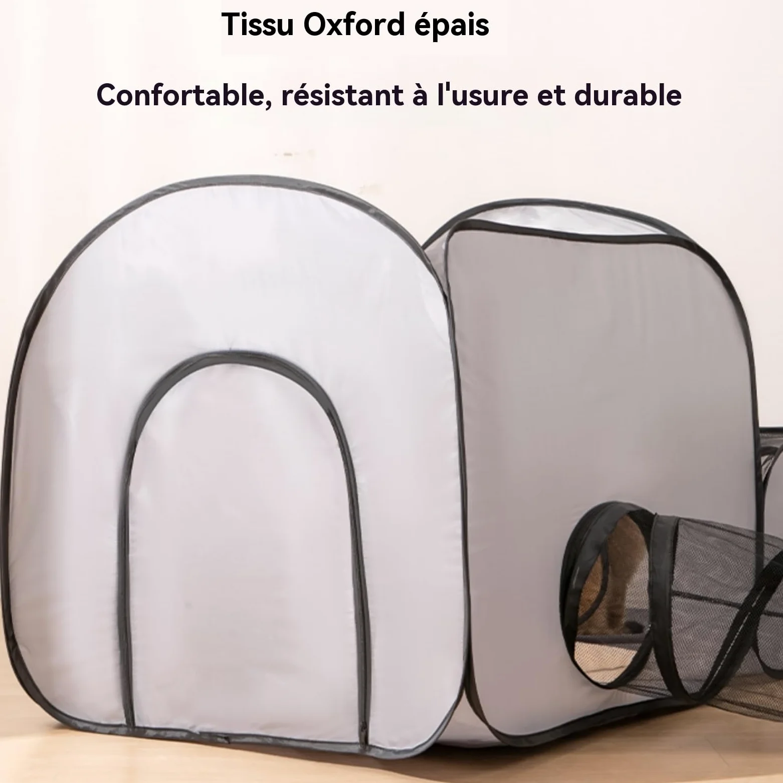 Parque al aire libre para gatos - Recinto para gatos - para exteriores - con diseño portátil - Casa de juegos interactiva con túnel - Accesorio portátil para mascotas para cachorros y pequeños