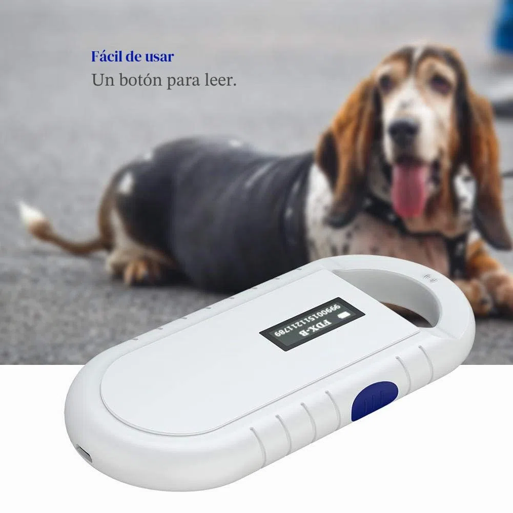 Vbestlife Escáner portátil de Chips para Mascotas, 134.2kHz Compatibilidad con ISO 11784/11785 FDX-B e ID64 RFID, Lector RFID de Animales de Mano Animales/Mascotas/Perros/Gatos/Cerdos