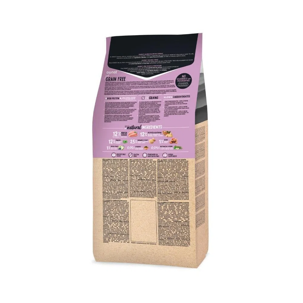 Optima Ownat Just Grain Free sterilized pienso para Gatos esterilizados Pollo