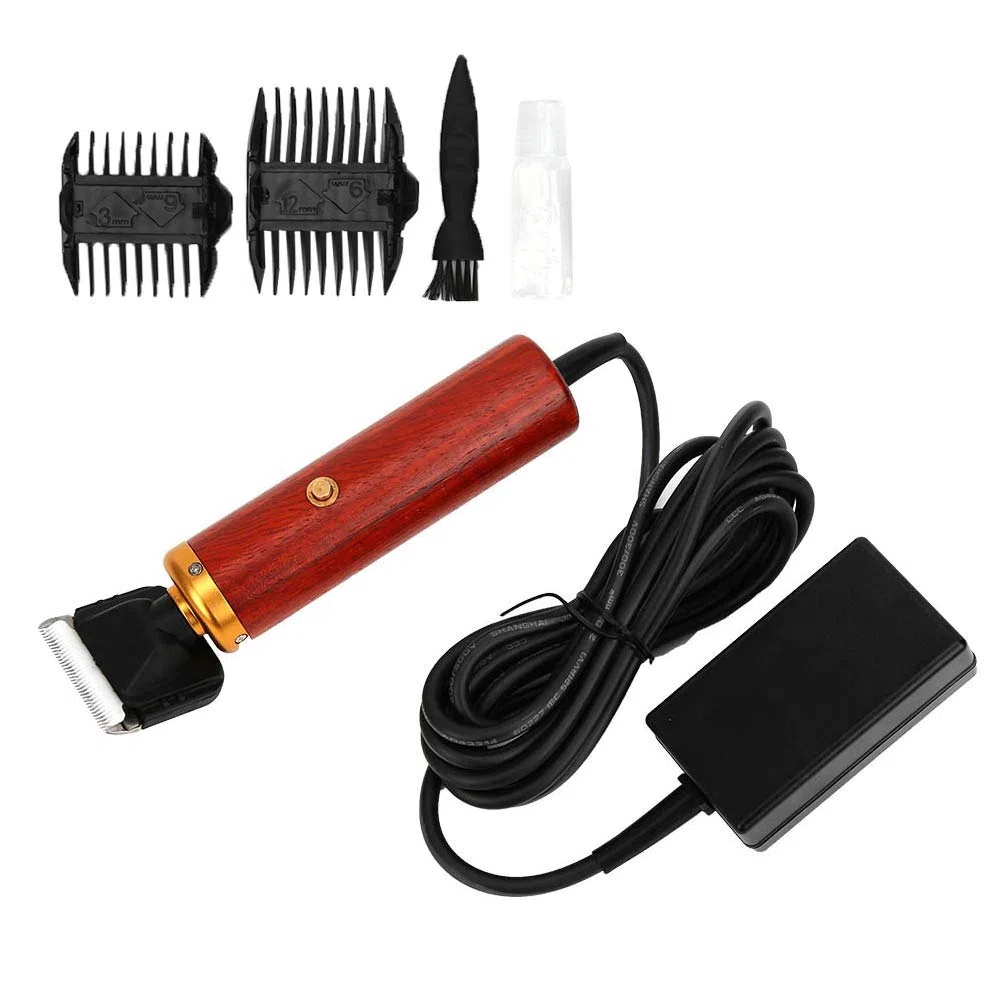 Pet Way Timmer Enchip en la Máquina de Rasurador de Cabello de Palo de Madera de Mascotas Máquina de Barbilla 55W para Preparación de Bricolaje en Casa (Enchufe de la UE)