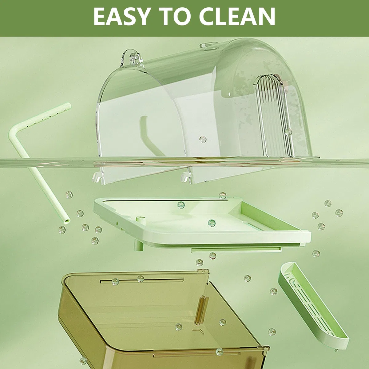 Baño para Pájaros, Colgable para Bañera de Pájaros Ducha Accesorio de Jaula para Pájaros con Ganchos Baño Automático para Pájaros para Pájaros Pequeños Pinzón Canario