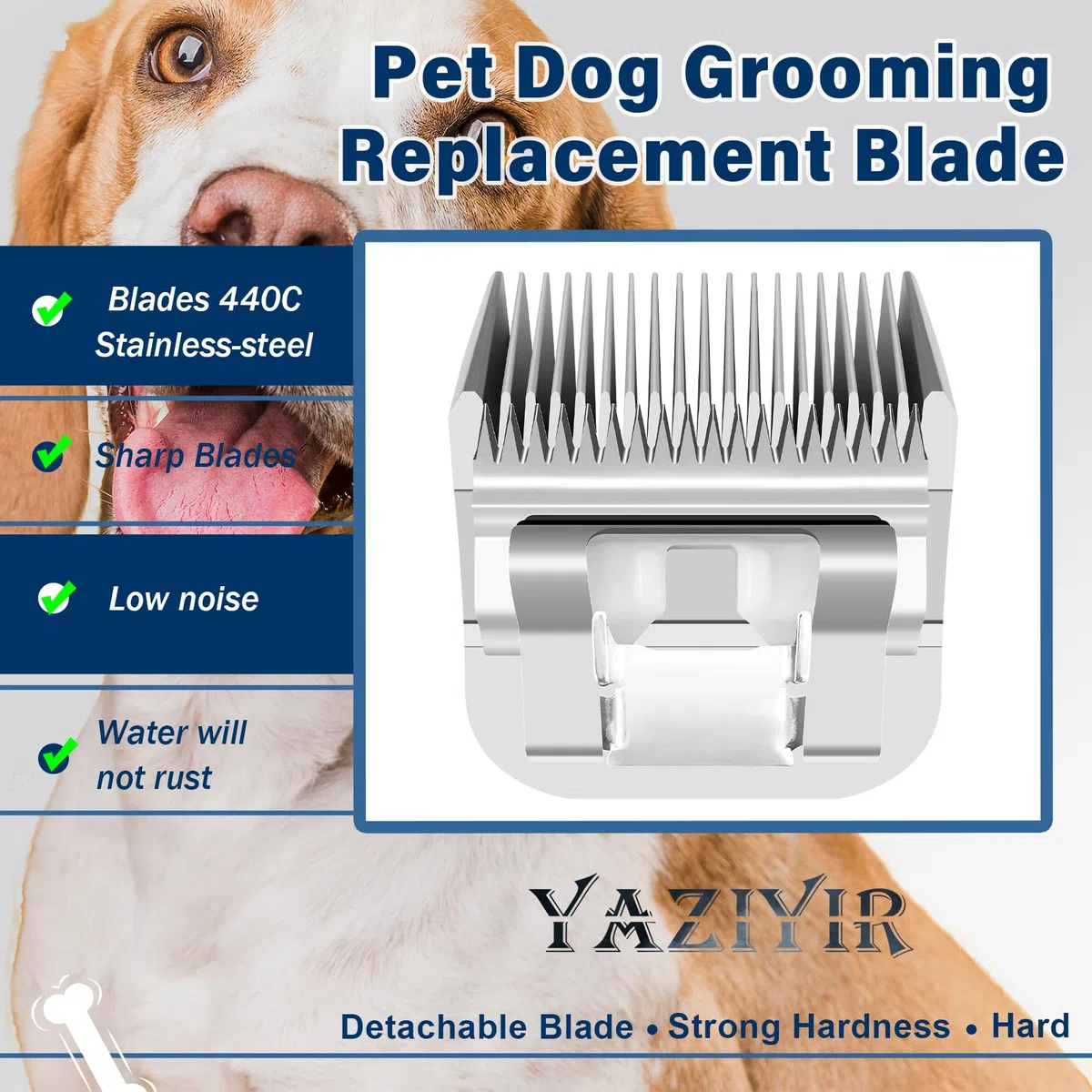 Abnehmbare Klingen für Hundeschermaschinen 5/8HT, Kompatibel mit Schermaschinen Von Andis/Oster A5/Wahl/Heiniger/Moser, Schnittlänge 5/8 Zoll, Aus rostfreier Stahlklinge
