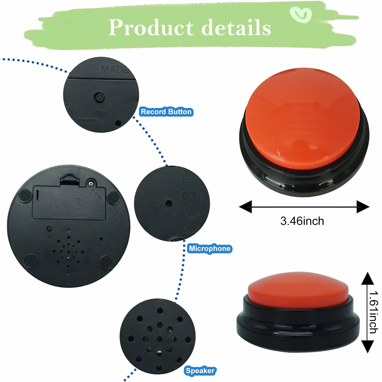 Gelabur Juego de 8 botones de comunicación para perros, botones grabables por voz para aula, juego de botones de conversación para entrenamiento de perros, herramientas de botones de conversación