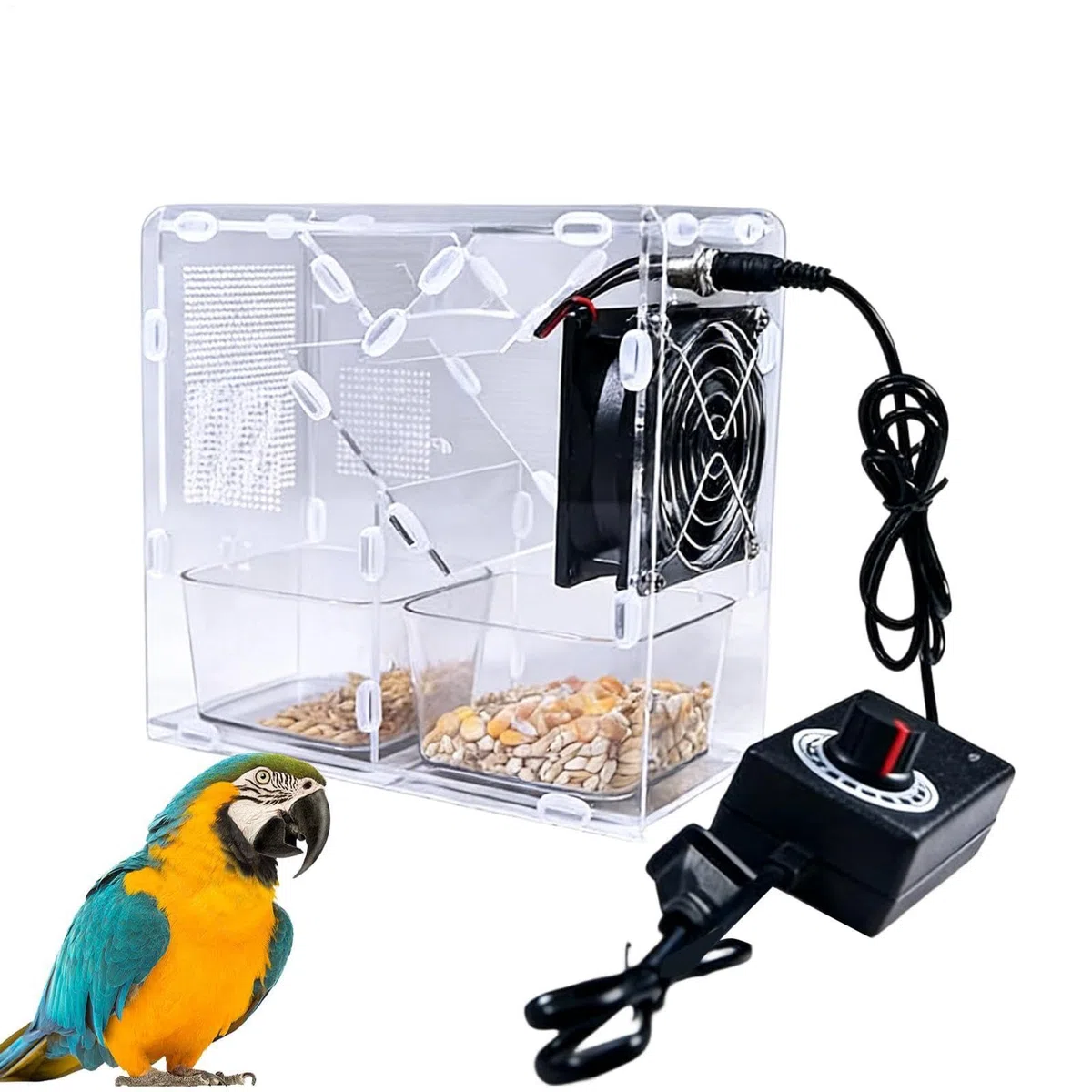 Máquina limpiadora de Semillas para pájaros | Eficiente soplador de Conchas y tamiz de Alimentos, Elimina Las cáscaras para cacatúas, agapornis, cotorras y periquitos, fácil preparación de Comidas