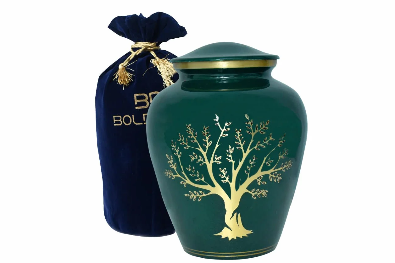 Bold & Divine Urna de cremación Impresa del árbol de la Vida | Grande | 200 Pulgadas cúbicas | Urna Conmemorativa de Cenizas humanas para Adultos, urna Conmemorativa para entierro, urna de cremación