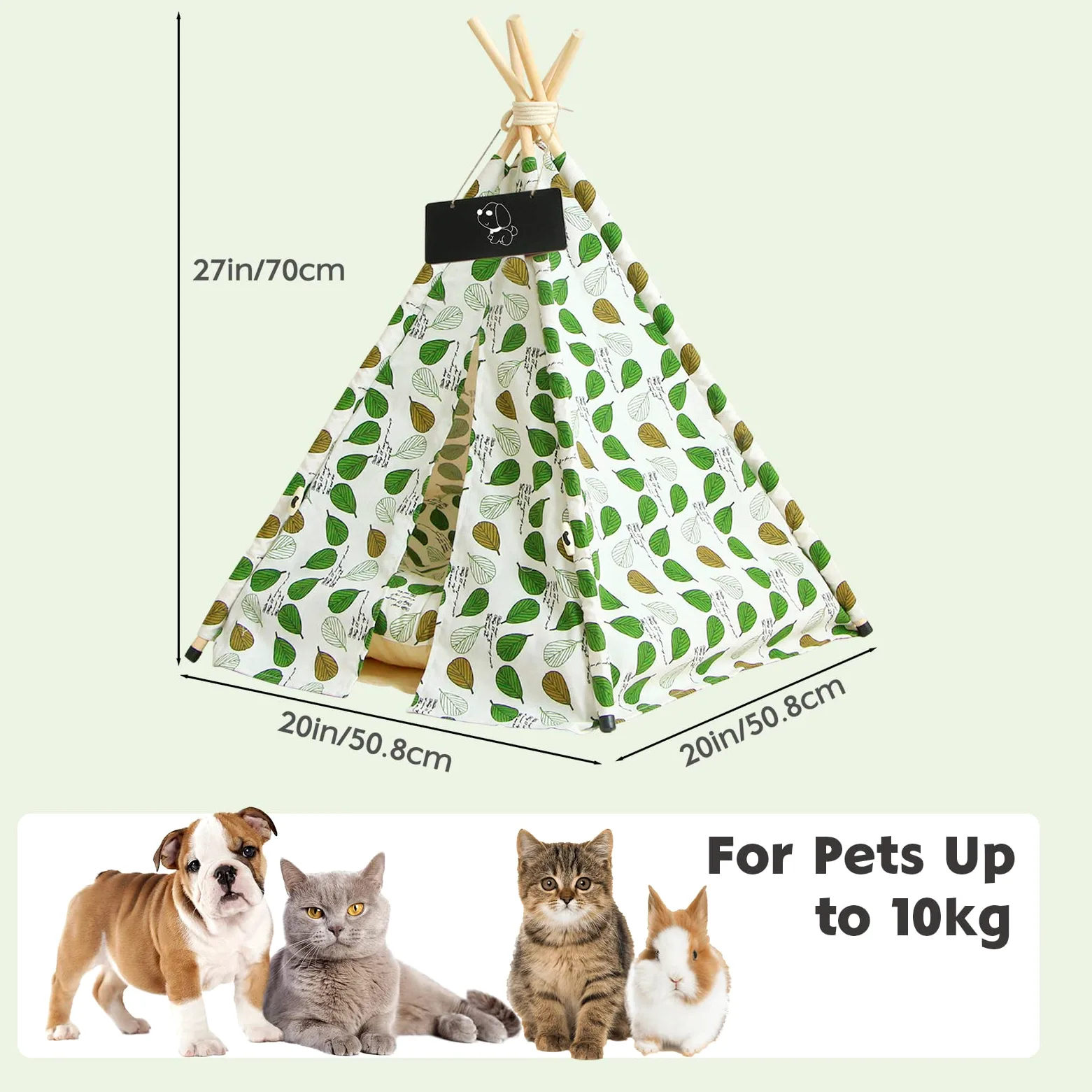 Tienda Tipi para Mascotas para Perros y Gatos,Tipi para Mascotas con Almohada Desmontable y Lavable Plegable,Caseta para Perros，Caseta para Perros