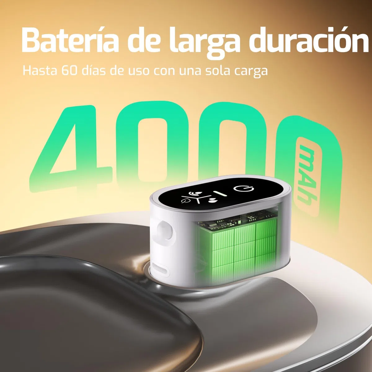Fuente para mininos Acero Inoxidable, Bebedero mininos, 4L Fuente Agua mininos con Sensor Automático, Bebedero mininos Ultra Silenciosa con Batería de 4000 mAh, FS10pro (Blanco, 1 Filter)