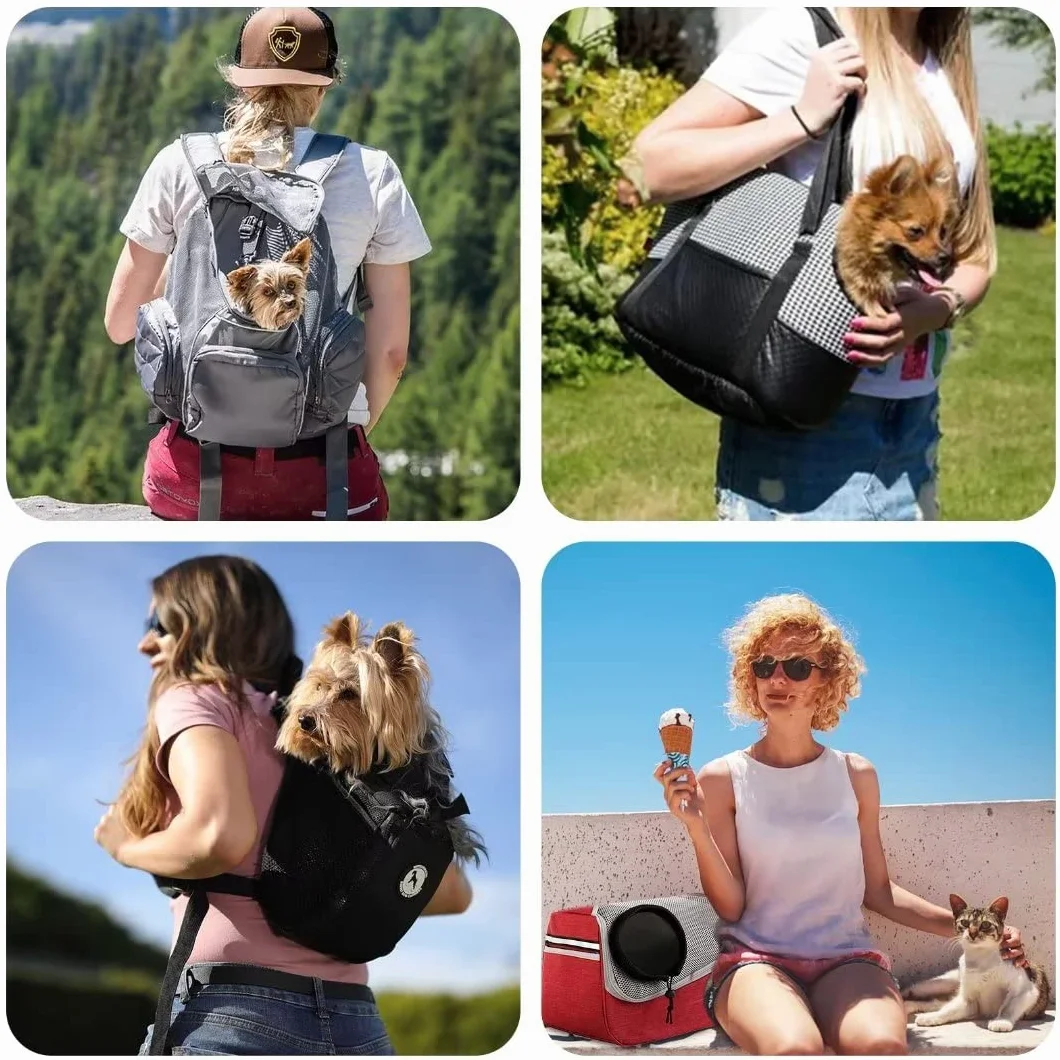 PETCUTE Bolso de Hombro para Mascotas,Bolsa de Transporte para Perros y Gatos con Correa de Seguridad Interior,Bolsa de Viaje para Mascotas con Correa de Hombro Ajustable,Bolsillos,Máx 5kg