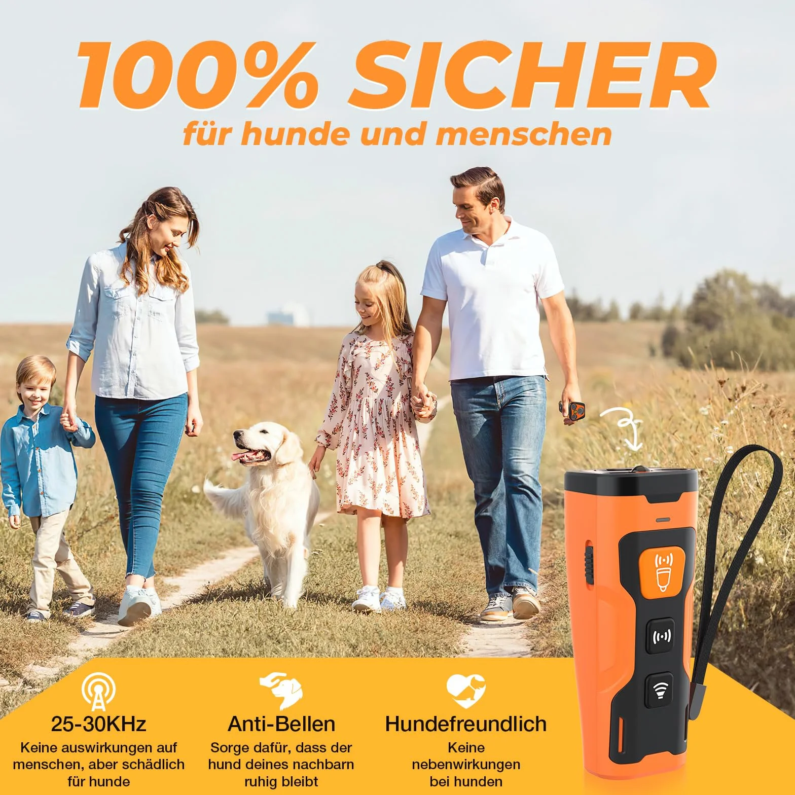 Dispositivo antiladridos para perros, dispositivo ultrasónico antiladridos, recargable con 4 frecuencias ajustables, linterna LED, dispositivo antiladridos para perros pequeños y grandes