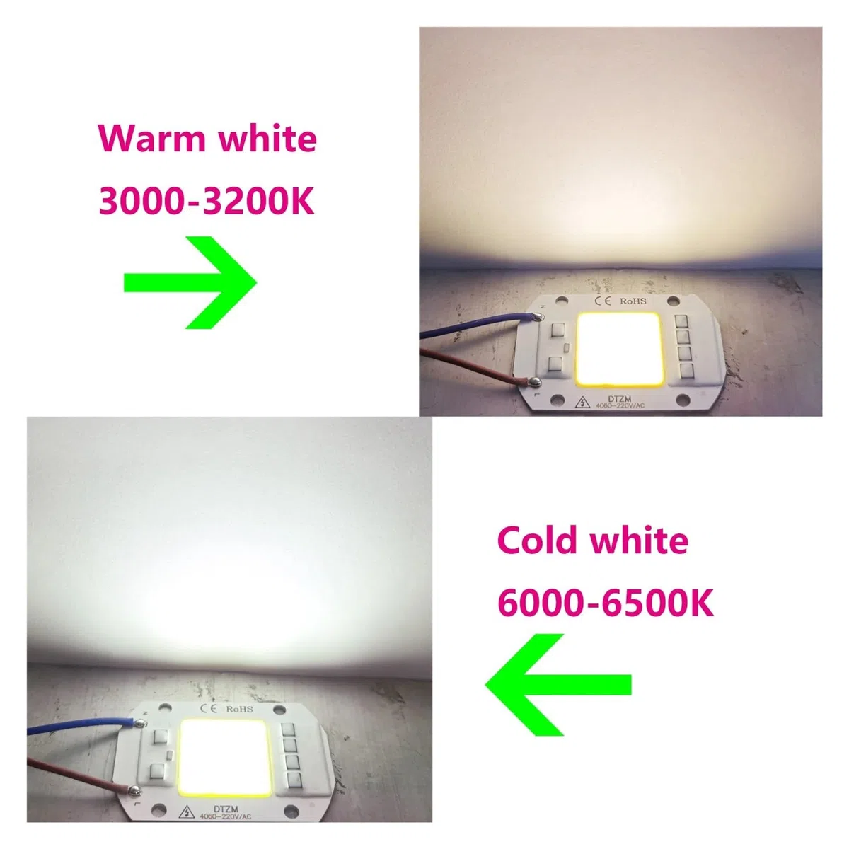 MAMA'S PEARL Chip LED COB de 220 V, 20 W, 30 W y 50 W, 10 unidades, IC inteligente, no requiere controlador, for focos de iluminación DIY.(Warm White 220V,30W)