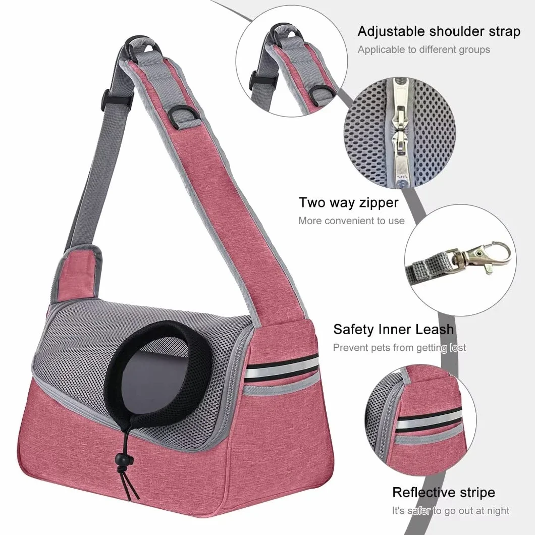 PETCUTE Bolso de Hombro para Mascotas,Bolsa de Transporte para Perros y Gatos con Correa de Seguridad Interior,Bolsa de Viaje para Mascotas con Correa de Hombro Ajustable,Bolsillos,Máx 5kg