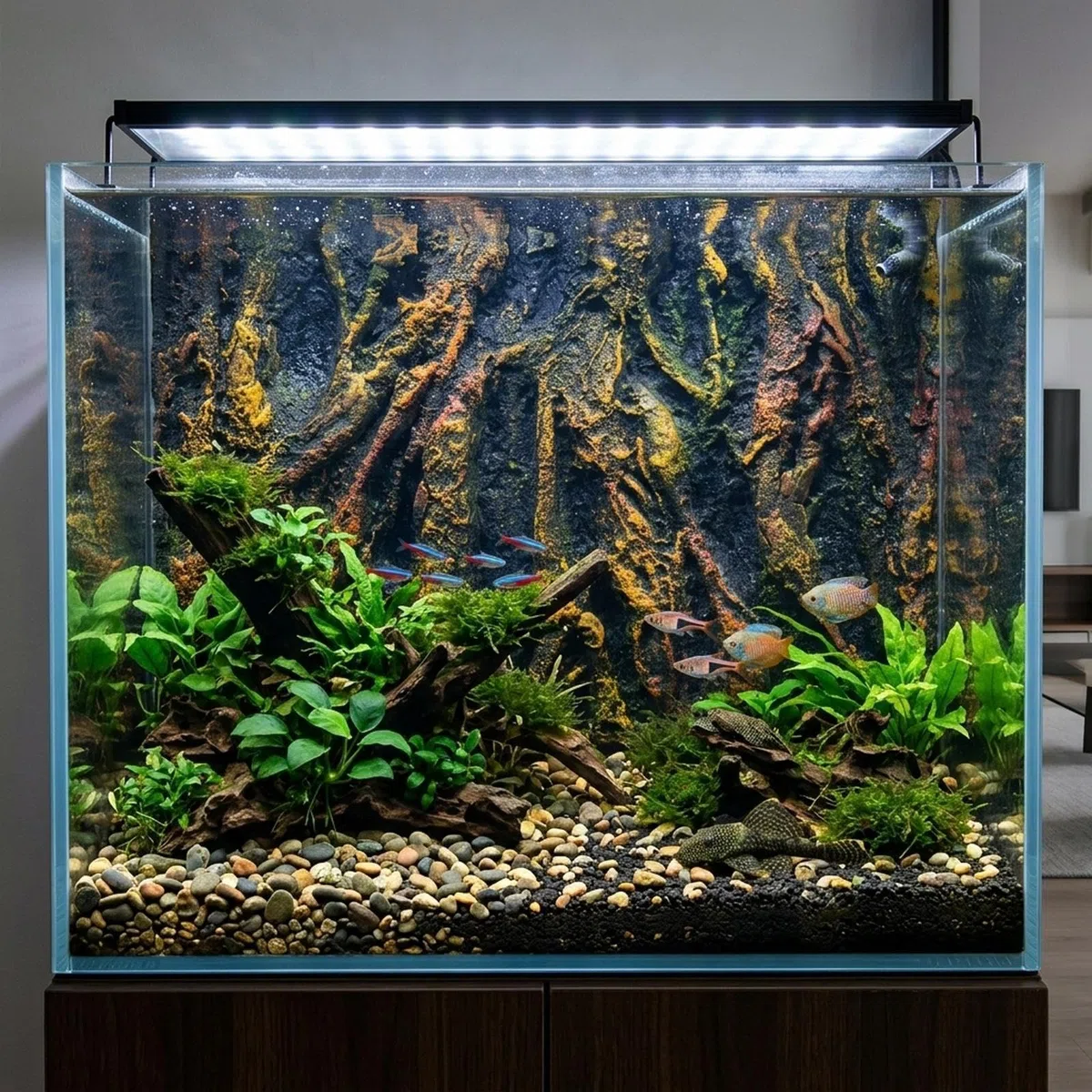 kowaku Fondo de Acuario de Roca 3D, Hábitat de Reptiles, Telón de Fondo para Tortugas.
