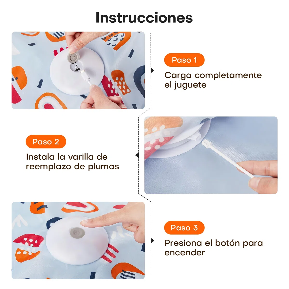 Potaroma Juguete Interactivo para Gatos – Juguete Automático Recargable con Plumas Móviles Ocultas, Sonido de Ratón, Activación por Toque, Ideal para Juegos y Ejercicio en Interiores Cubierta Floral