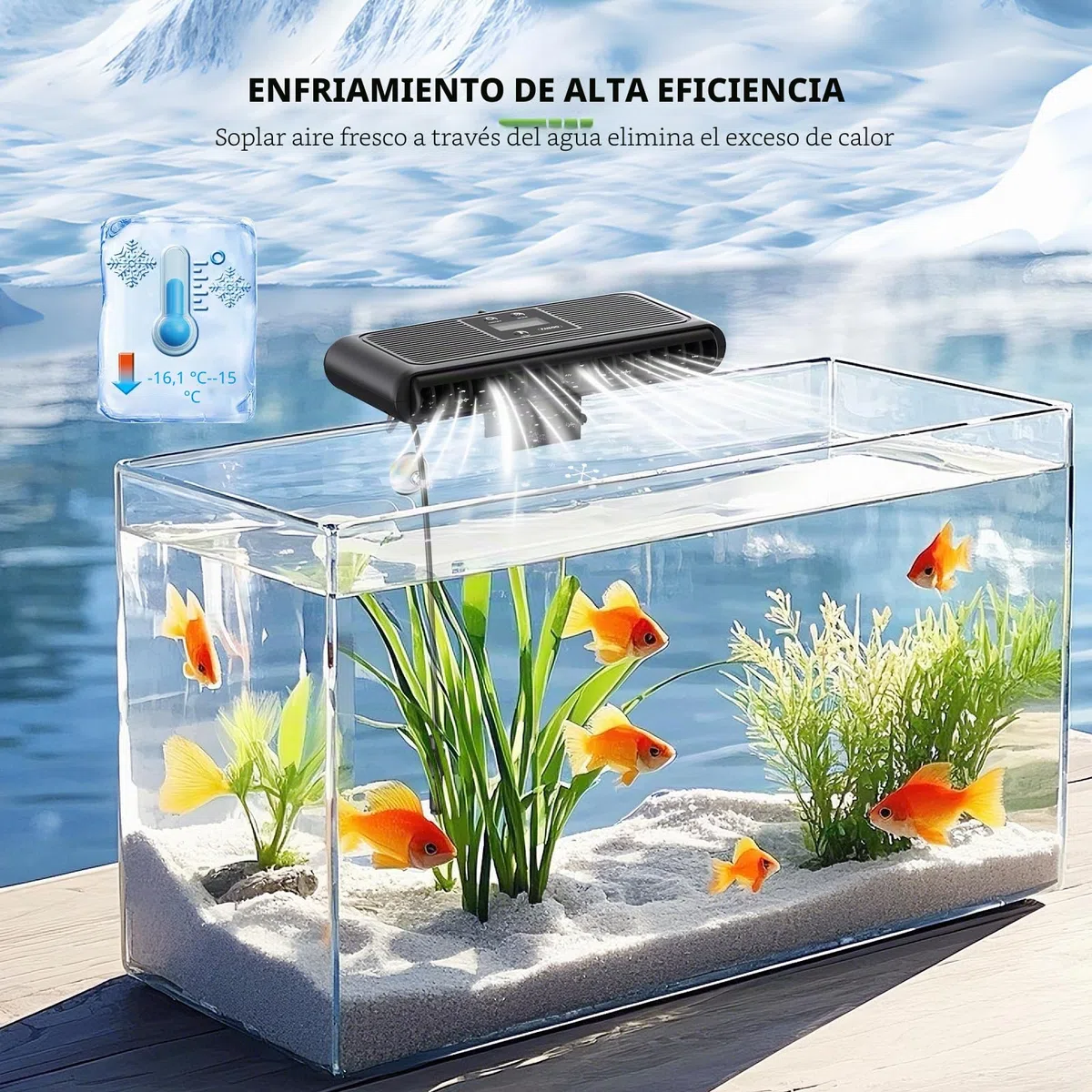 PAIZOO Ventilador enfriador de acuario, control automático de temperatura, ventilador enfriador de tanque de peces para acuario con sonda de temperatura, pantalla LCD, 3 modos de velocidad, enfriador