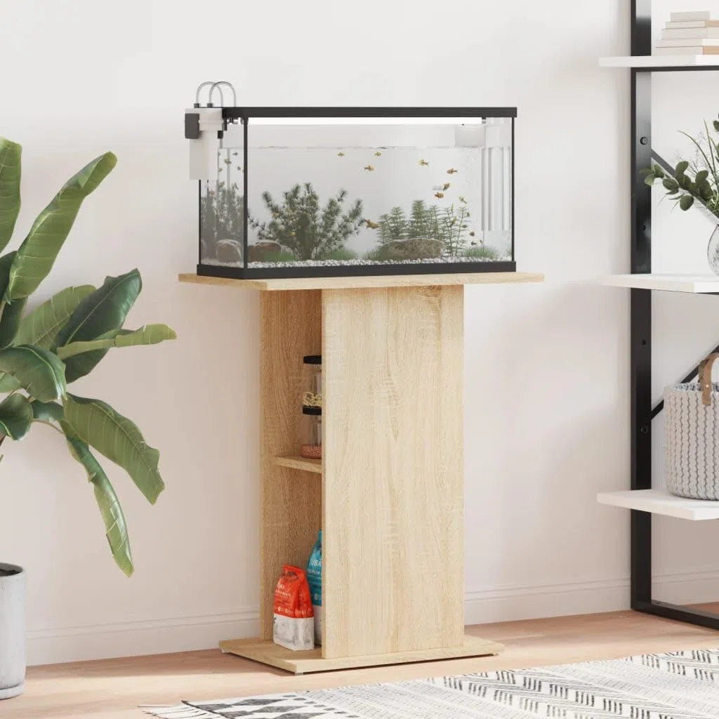 vidaXL Soporte Acuario Madera ingeniería Roble Sonoma 60,5x36x72,5 cm