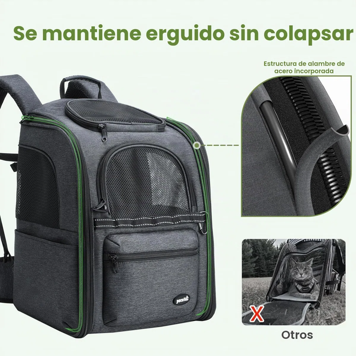 Pecute mochila gato reducción de carga antigravedad, mochila ergonómica para gatos,mochila de descompresión para gatos transporte, adecuada para viajar con mascotas, visitar al médico, hacer caminatas