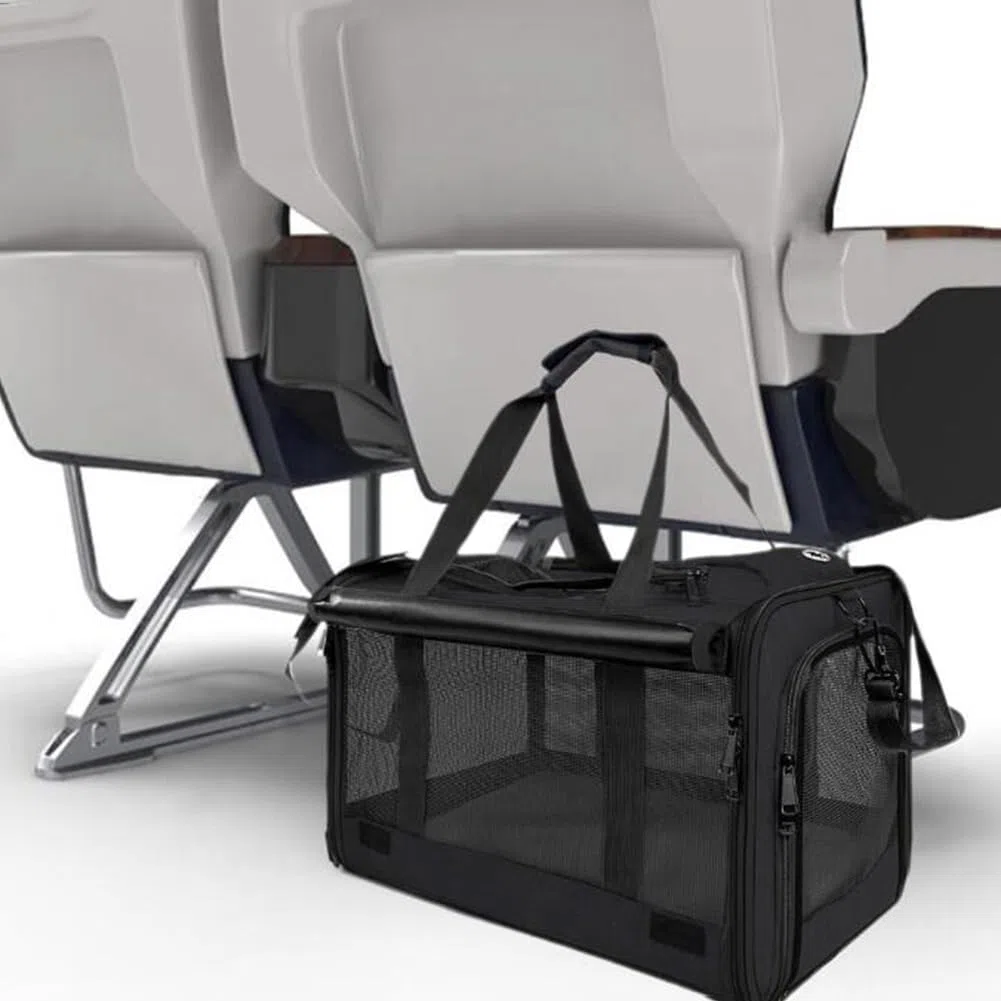 Transportin Perros y Gatos Plegable Bolsa de Transporte Transpirable para Mascotas Pet Carrier Portador de Mascotas Suave Bolso de Hombro Acolchado Suave Viaje Paseos Avion Tren o Auto