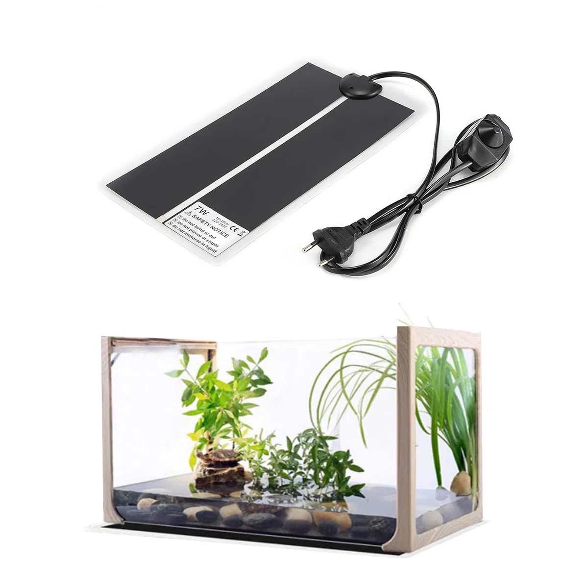 Palmcee Esterilla térmica terrario, almohadilla térmica ajustable y extraíble para reptiles con control de temperatura, almohadilla térmica para reptiles, tortugas, serpientes, lagartos, gecko, araña