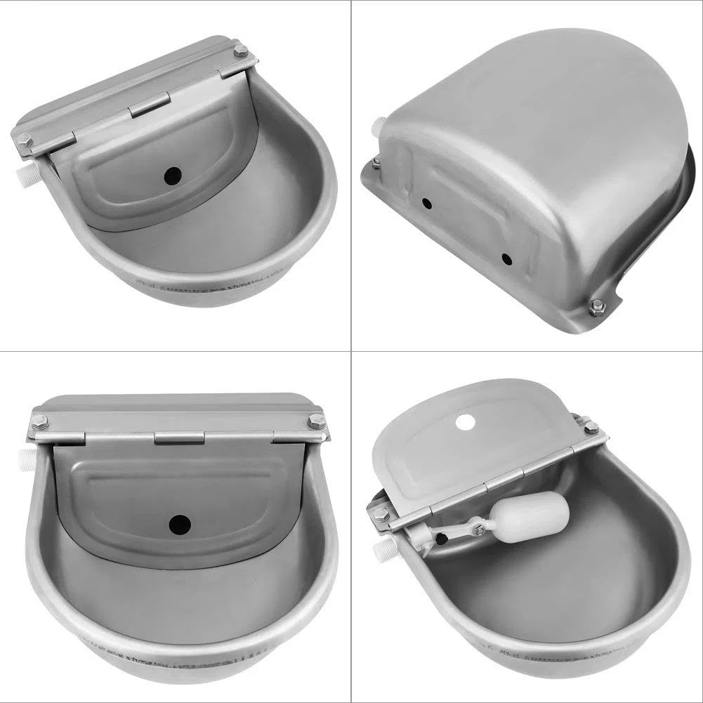 Greensen Bebedero Automático para Mascotas 4 L, Cuenco de Acero Inoxidable con Válvula de Flotador para Perros, Gatos, Caballos y Cabras – Bebedero Automático con Depósito Grande y Diseño Resistente