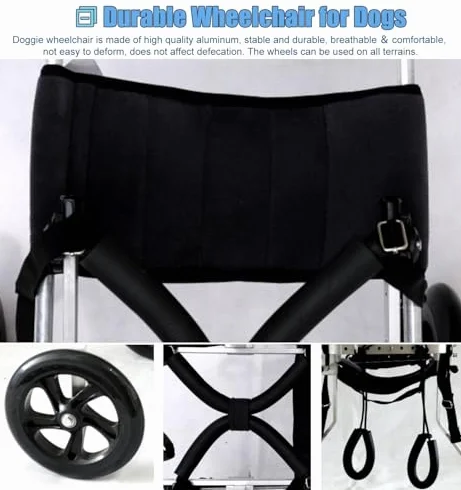 Silla de ruedas para perros grandes – Soporte de pierna trasera ajustable para asistencia de movilidad, carrito de 2 ruedas para pastores alemanes y labradores