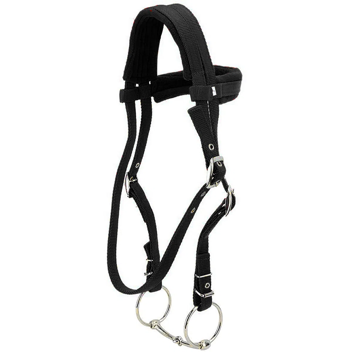 TopHomer Brida de Filete de Caballo con rienda, arnés de Cabestro de Caballo Ajustable Rojo, Cabezas de Caballo, Broca de Caballo con cojín Suave para Caballo (Grande, Negro)