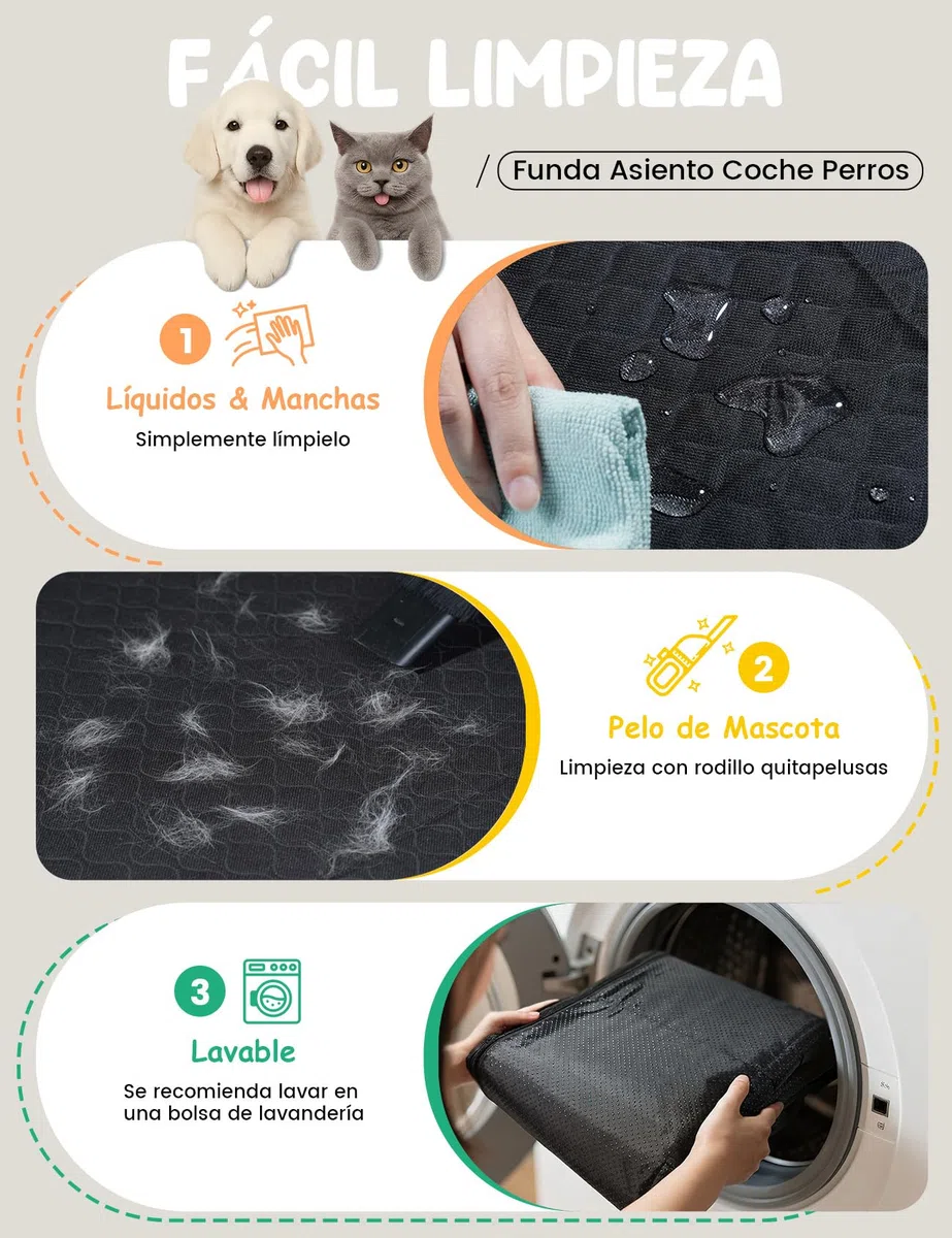Lamicall Funda Perro Coche para Asiento Trasero - [Antidesgarro Mejorado] Protector Coche para Mascota, Impermeable, con Ventana de Malla Visible y Cremallera, para SUV y Camionetas Pequeñas, L