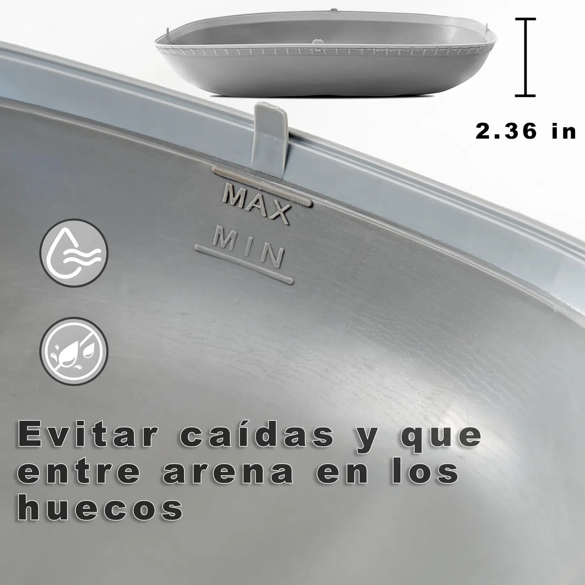 Bandeja de Silicona Impermeable para Arenero Automático, Base Antifugas para Caja de Arena para Gatos, Fácil de Limpiar, Protector de Suelo