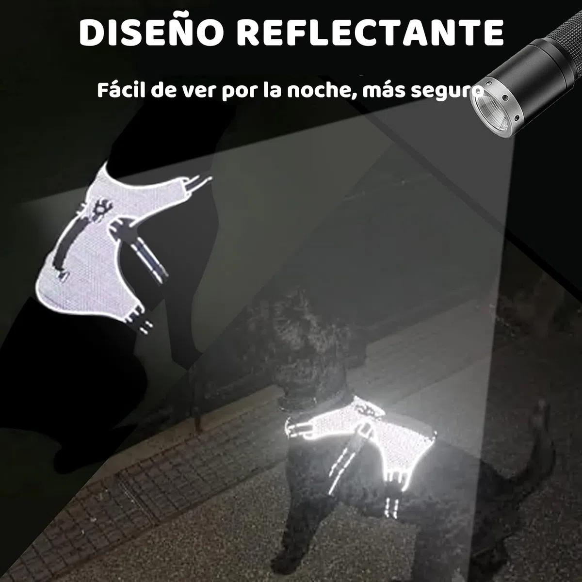 Arnés de Apoyo Multiusos para Perro, a Prueba de Escape, Chaleco Reflectante Ajustable con Mango Duradero, arnés para Perros Grandes y Activos (Negro, L)