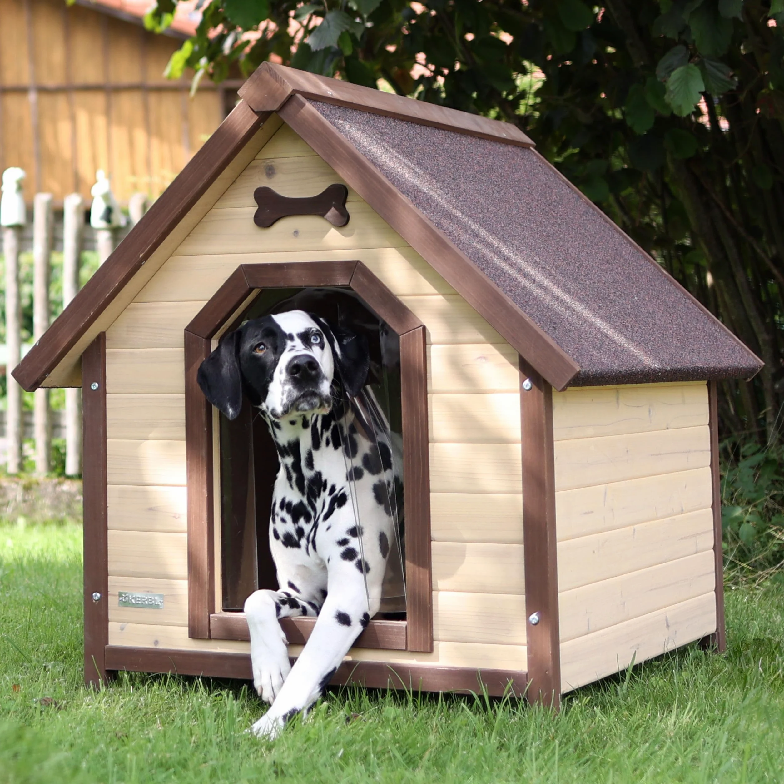 Kerbl Pet - Casa para Perros para 4 Estaciones, 100 x 83 x 94 cm, Color marrón