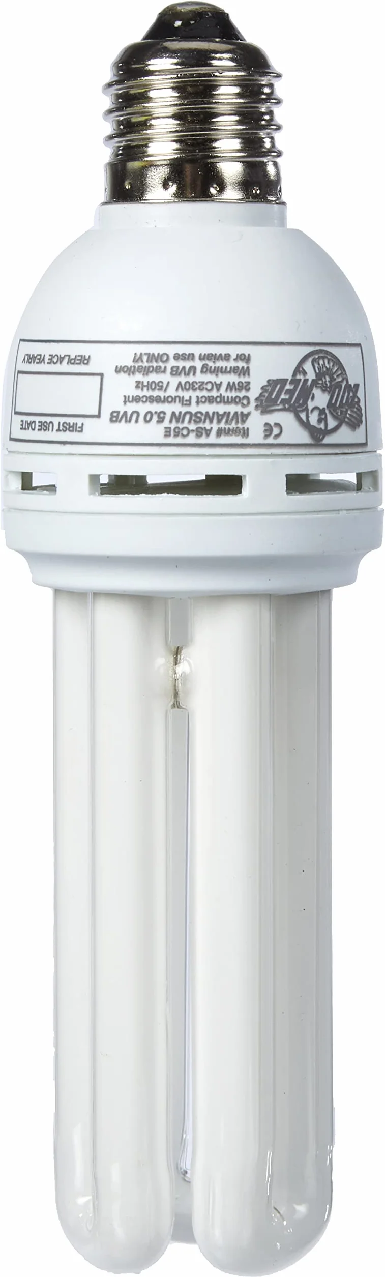 Zoo Med AS-C5E Aviansun 5.0 UVB Bird Aviary Lamp 26 W, Fluorescente Compacta en Cristal de Cuarzo