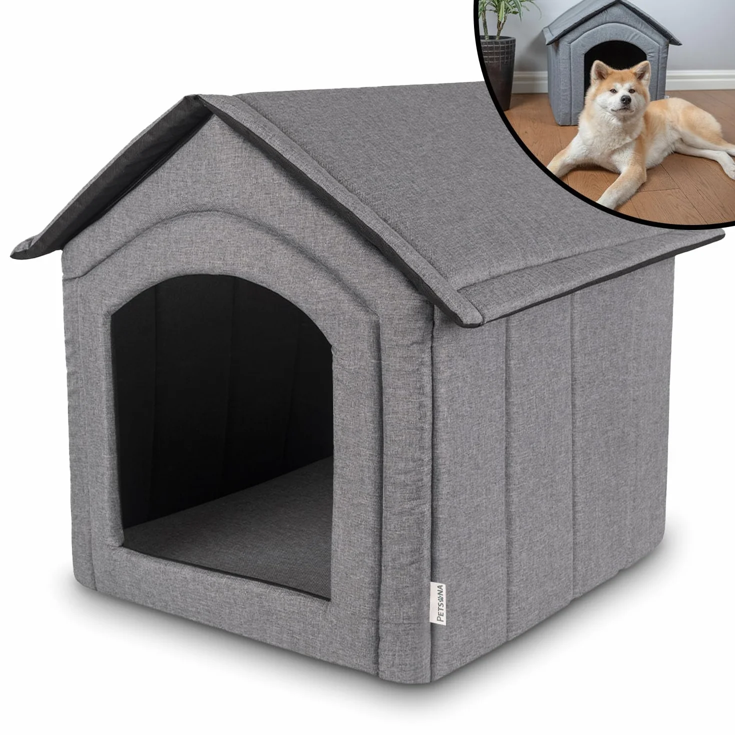 Caseta del Perro Perrera Plegable con Techo Desmontable Casa del Perro Cama Cueva del Gato Cama para Mascotas Tamaño XXL, Gris