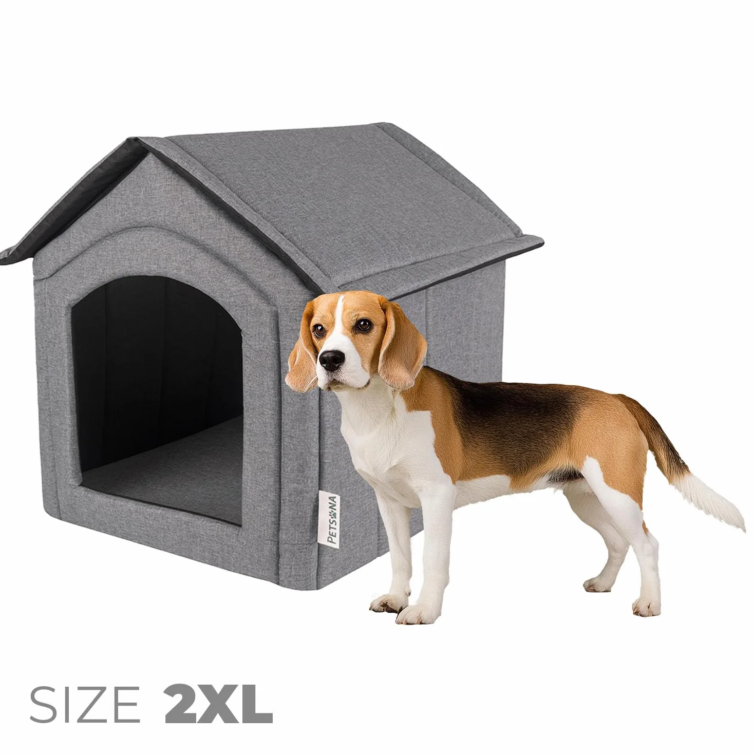Caseta del Perro Perrera Plegable con Techo Desmontable Casa del Perro Cama Cueva del Gato Cama para Mascotas Tamaño XXL, Gris