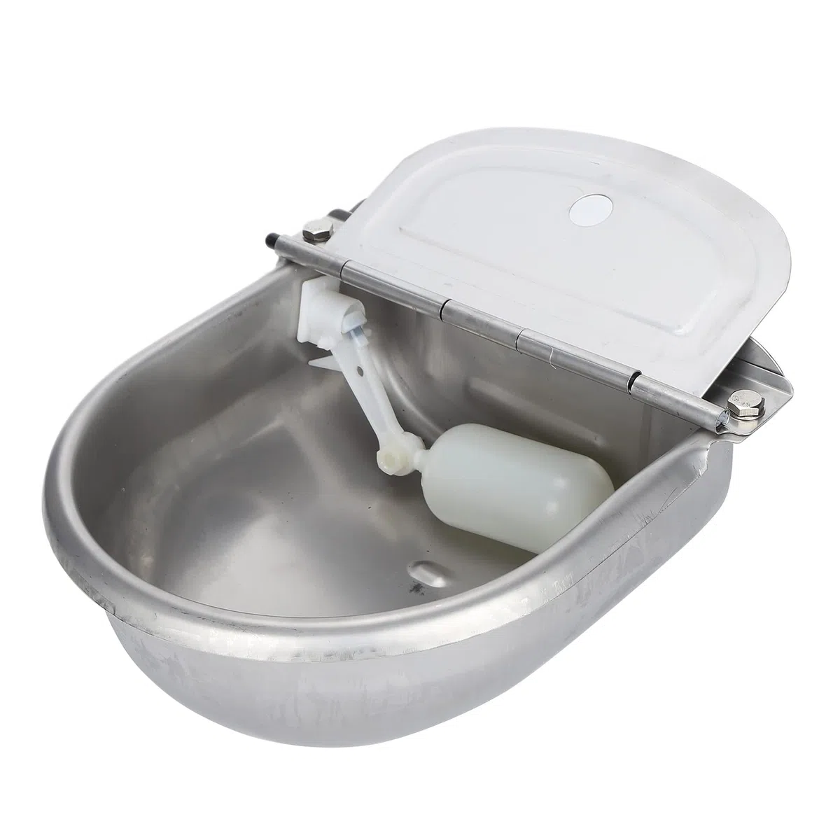 Greensen Bebedero Automático para Mascotas 4 L, Cuenco de Acero Inoxidable con Válvula de Flotador para Perros, Gatos, Caballos y Cabras – Bebedero Automático con Depósito Grande y Diseño Resistente
