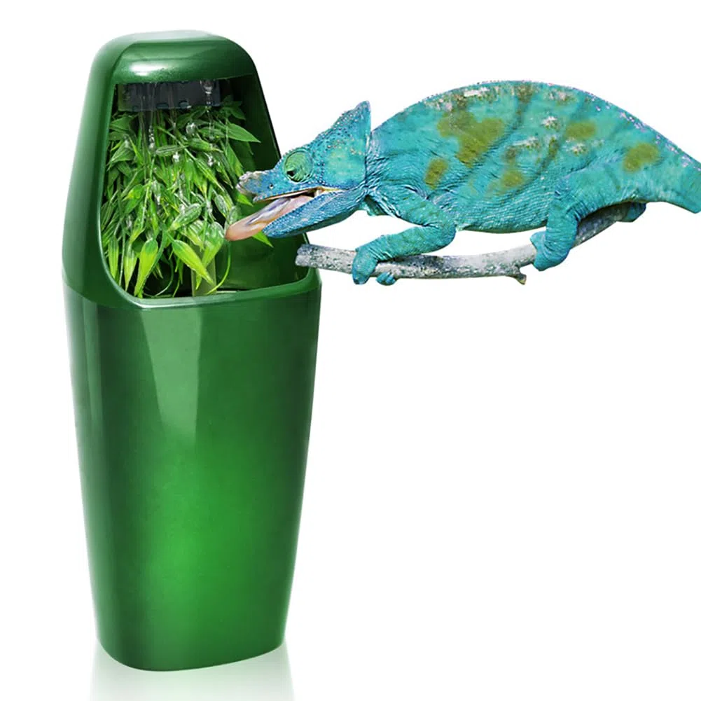 NANEEZOO Fuente para beber reptil gotero de agua - cascadas de terrario para camaleón lagarto tortuga serpiente gecko anfibios