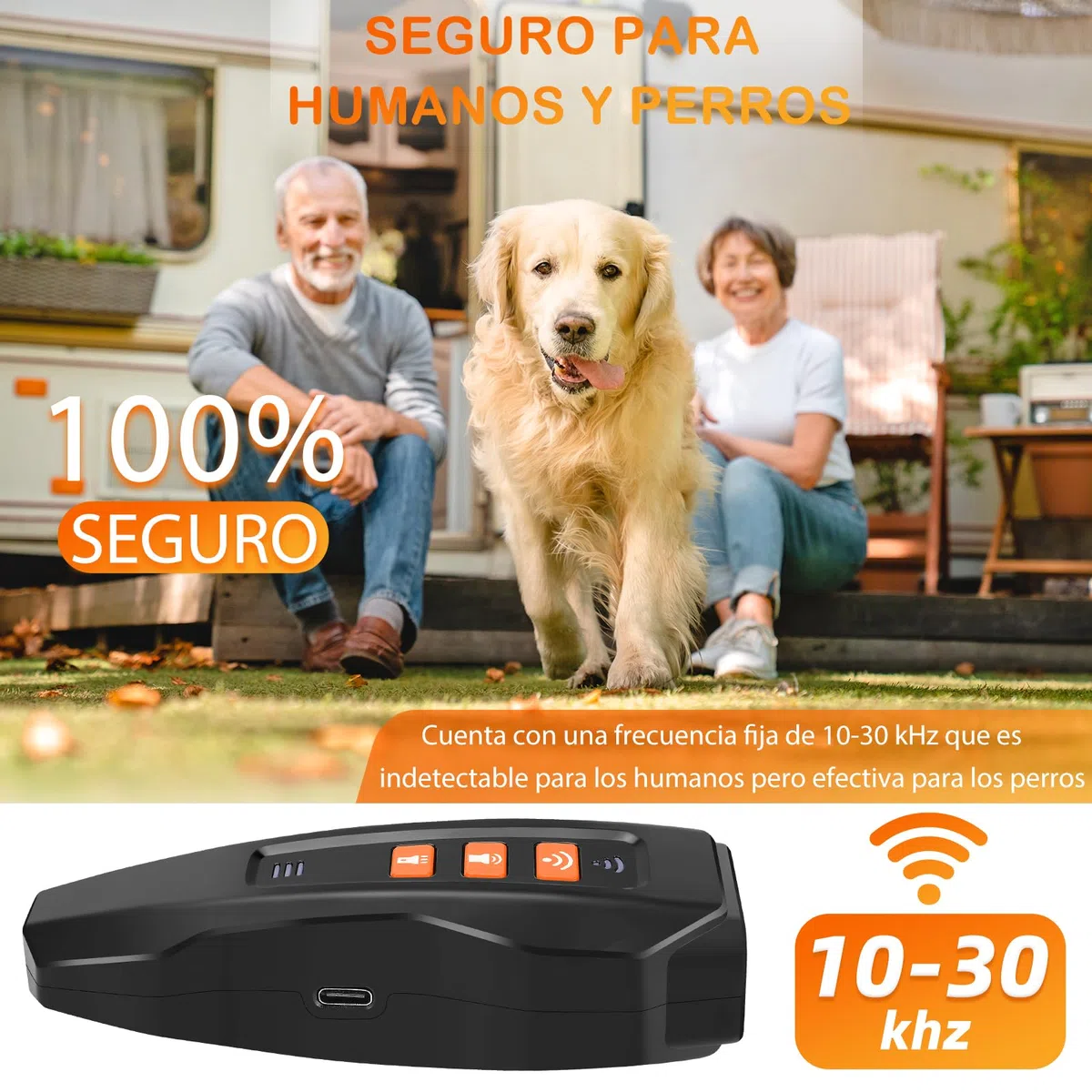 Antiladridos para Perros Ultrasonidos - Dispositivo Repelente con 3 Modos Ahuyentador de Perros con LED Efectivo para Interior y Exterior