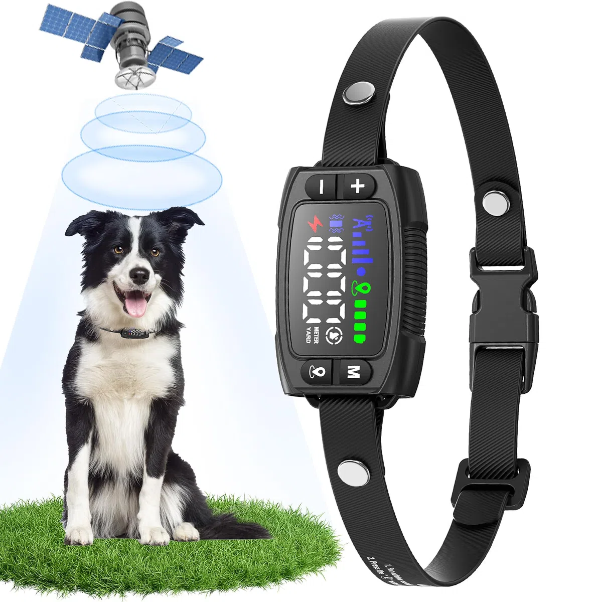 Valla Inalámbrica para Perros GPS para Uso en Exteriores, Collar Sistema Valla Antifuga 1000m