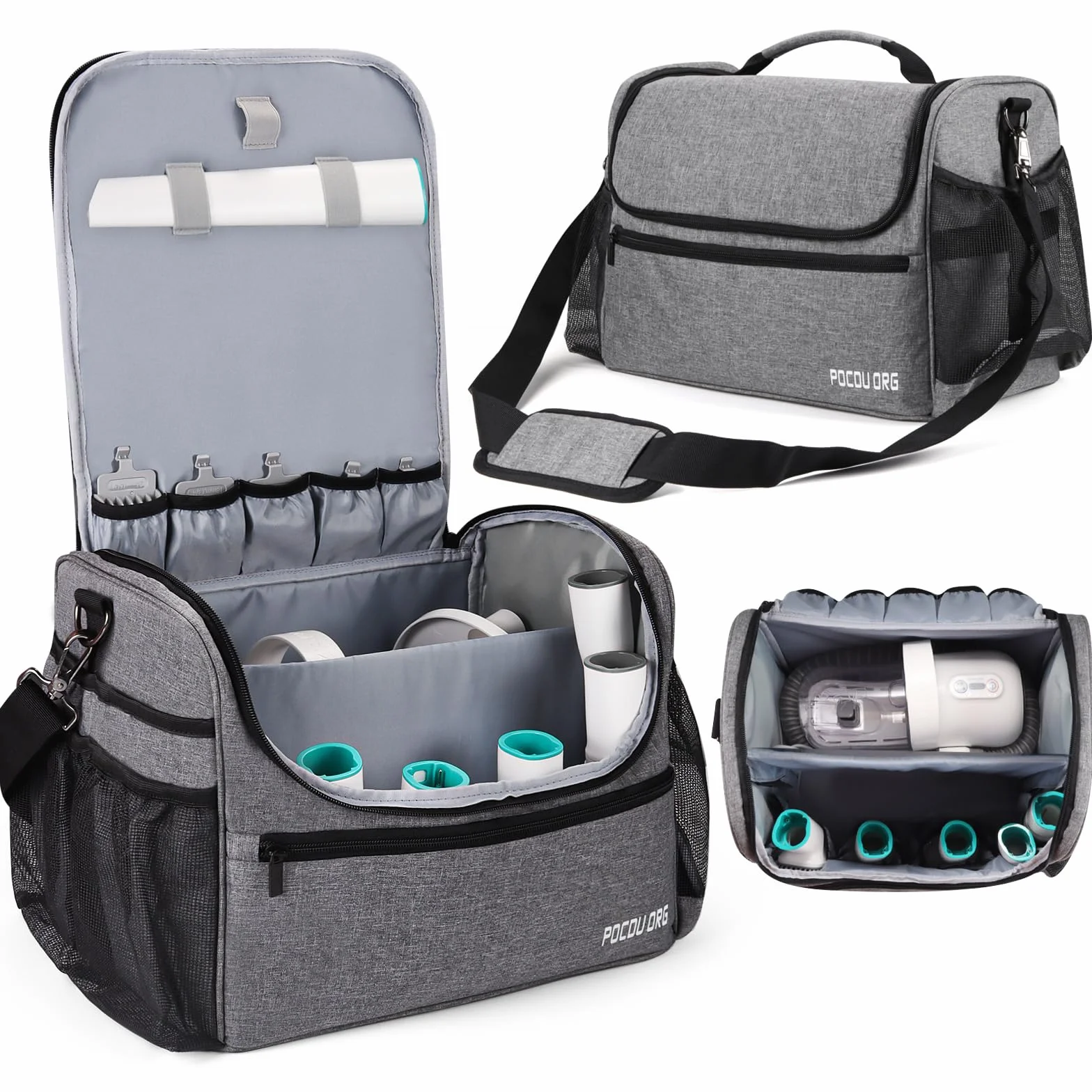 Bolsa organizadora de Suministros de Aseo para Mascotas, Compatible con aspiradora Oneisall/Neabot, Gran Capacidad, Solo Bolsa (Gris)