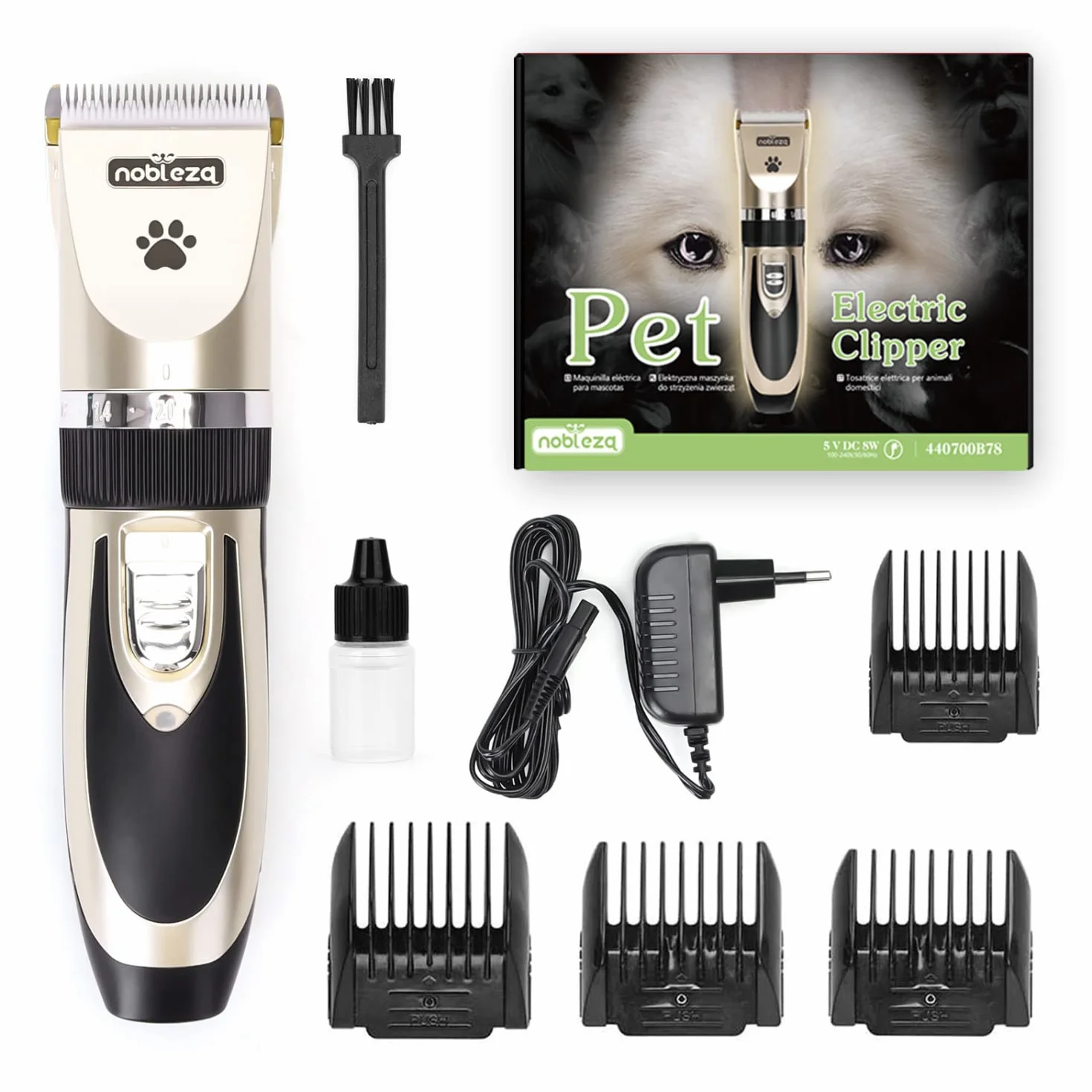 Cortapelos para Perros Profesional Mascotas Set Mquina Cortar Pelo Sin cable y Recargable para Mascotas Pequeas Medianas y Grande