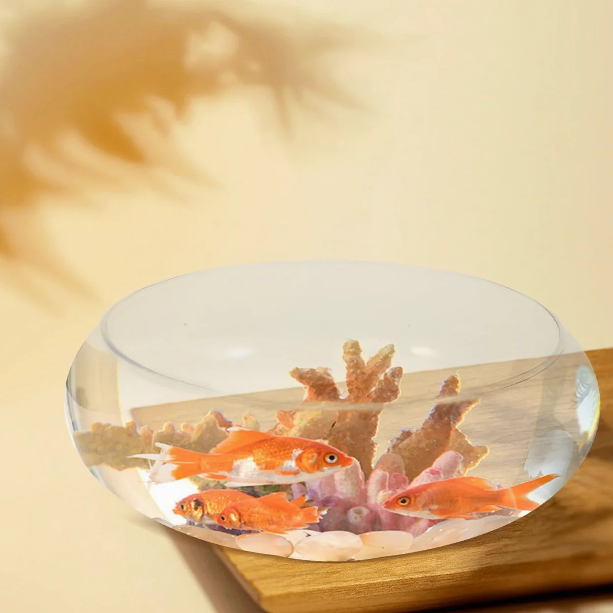 Jarrón Transparente para Peces, Cuenco de Burbujas de Vidrio, Maceta Redonda Profunda, terrario, Cuenco de Lirio de Agua, jarrón de Boca Ancha, Maceta hidropónica de Cristal, Cuenco de