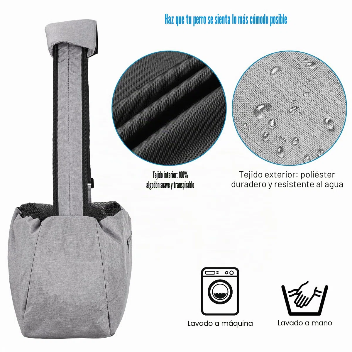 Ownpets Bolsa de Viaje para Mascotas, Bolso Perro Pequeño con Correa Ajustable, Bolsa de Transporte para Perro Pequeño y Almohadilla de Hombro de Bolsillo para Viajes al Aire Libre