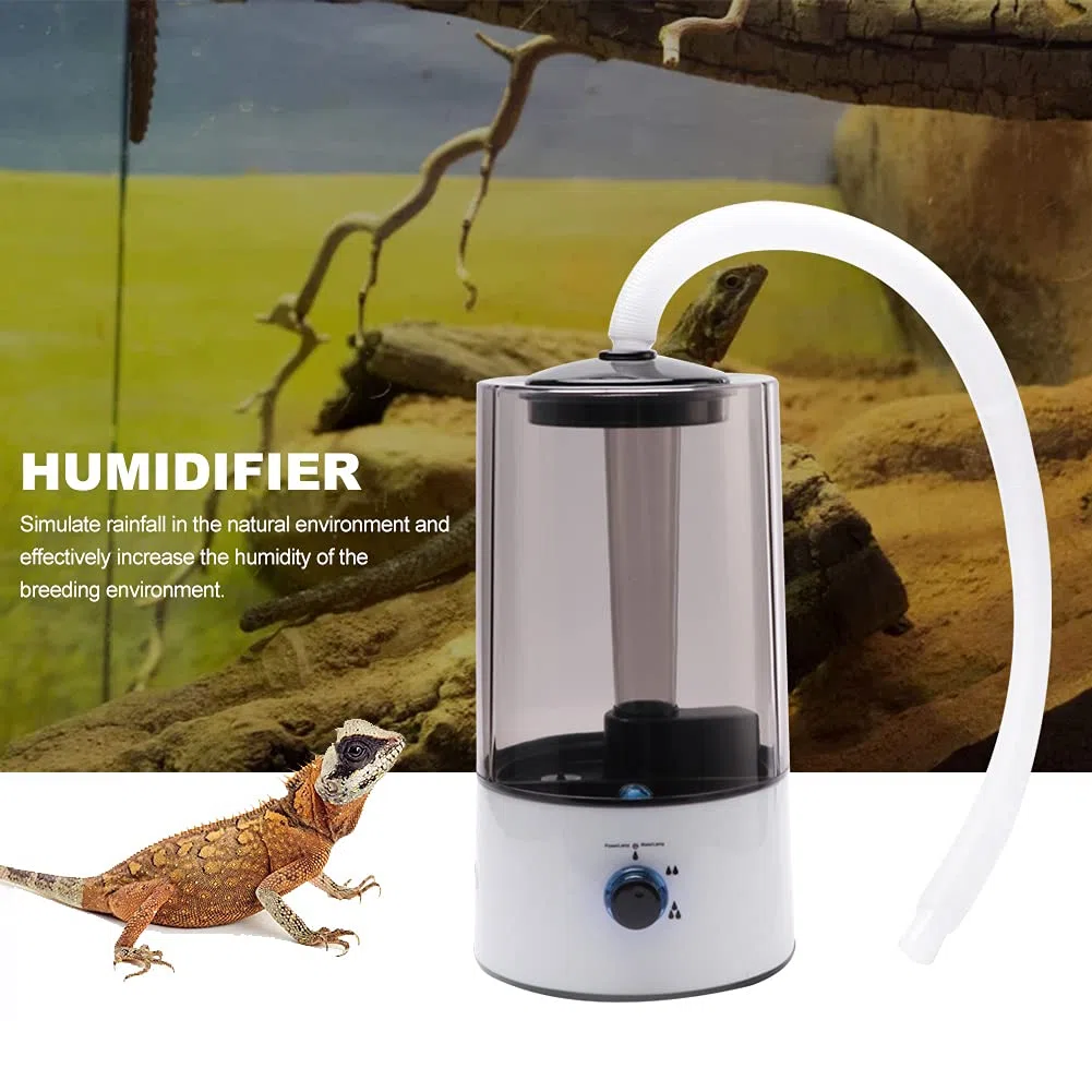 QOTSTEOS - Humidificador para Reptiles, nebulizador de tortuga lagarto con manguera alargada, depósito de 4 litros ajustable humidificador para reptiles anfibios ideal la tortuga lagarto (Clear)