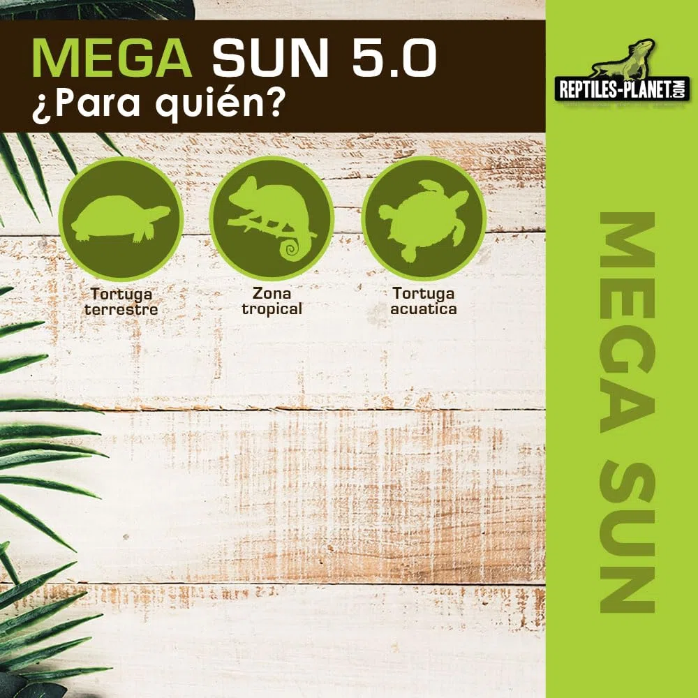 Reptiles-Planet Mega Sun UVA - UVB 5.0 Reptiles Lamp, 26 W