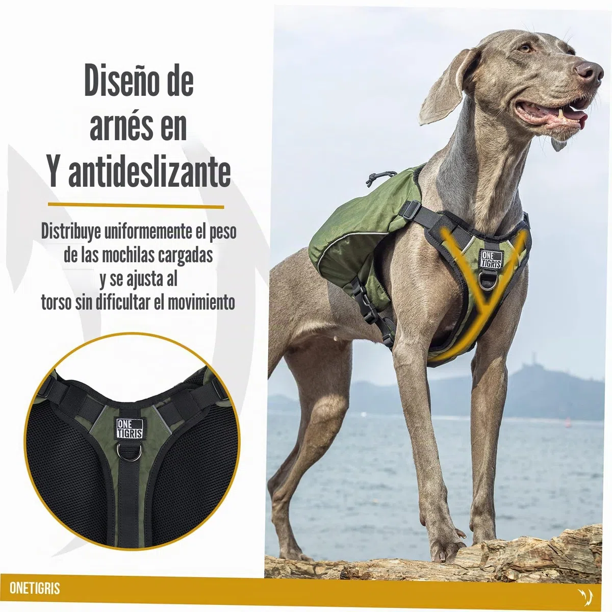 OneTigris CAMELUS Mochila para perros, para camping, senderismo, para perros de tamaño M/L (L, verde Ranger)