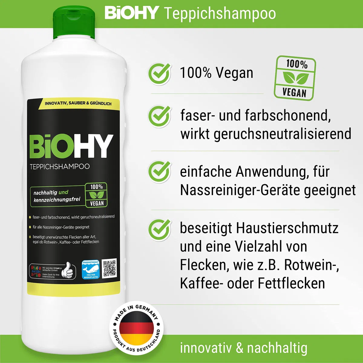 BiOHY Happy Pet Set | Limpiador para alfombras, tapicería, textiles y suelo | Elimina todos los olores y manchas como orina y comida de perros y gatos